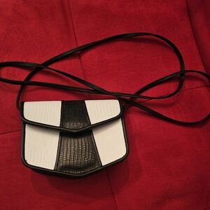 Black and White Small Leather Purse